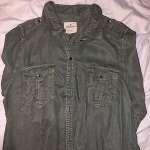 American eagle army green flannel